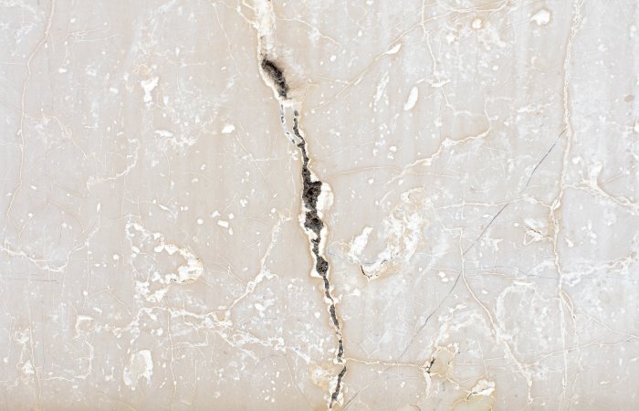 crack and open pores on marble