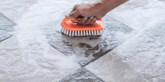 scrubbing marble
